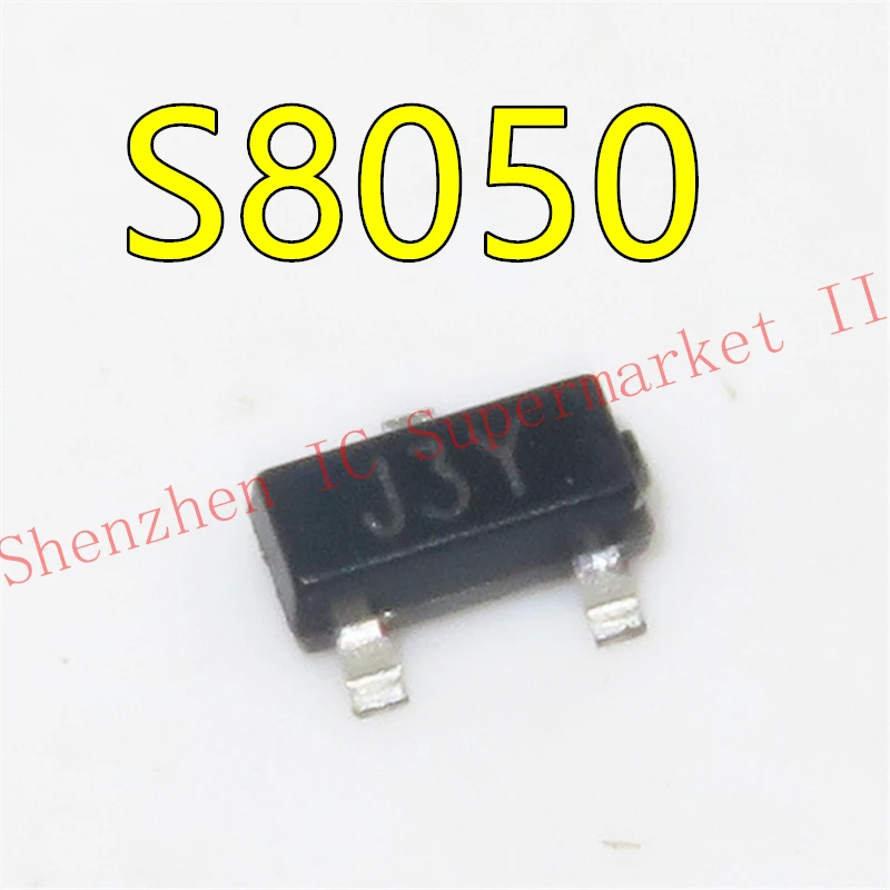 100VNT SMD S8050 J3Y NPN SMD Tranzistorius SOT-23