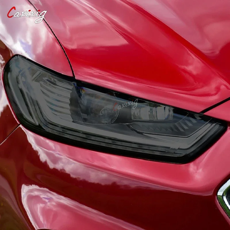 2VNT Automobilių Žibintų Apsaugos Atspalvis Filmas Dūmų Juoda Skaidri Vinilo TPU Priekinių žibintų Lipdukai Ford Mondeo MK5 2015-Metu