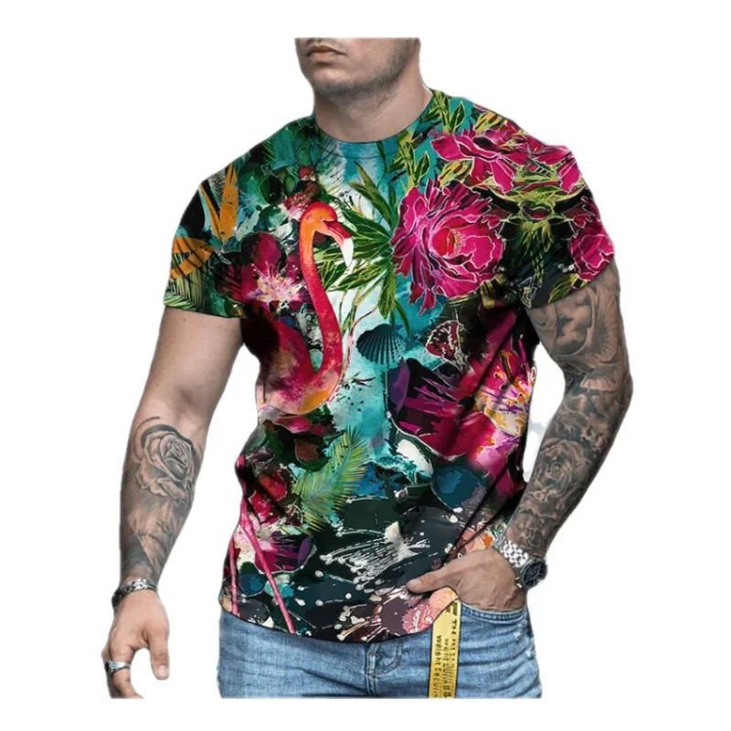 3D Atspausdintas Stilingas Atsitiktinis vyriški T-shirt