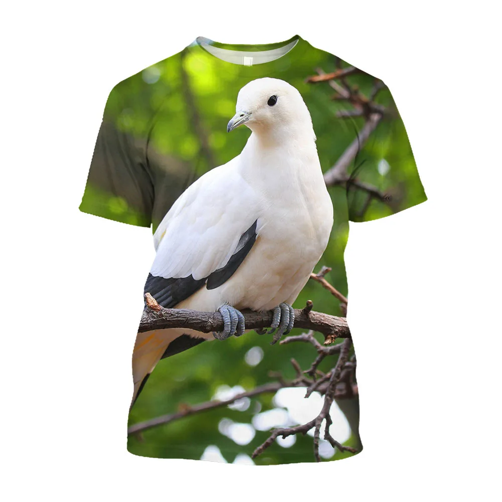 3D Paukštis, Balandis, Taikos Atspausdinta Marškinėliai Sklandžiai Negabaritinių Unisex Baggy Mados Vyrų Marškinėliai Atsitiktinis Drabužių Streetwear T-shirty