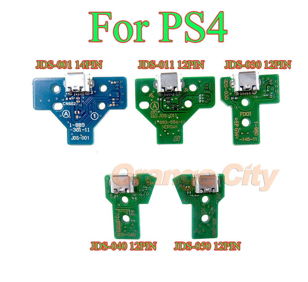 3PCS Naujas 12-14 Pin-Pin USB Įkrovimo lizdas kištukinis Lizdas plokštės JDS-001 011 030 040 050 Sony PS4 Valdytojas Plastiko Žalia