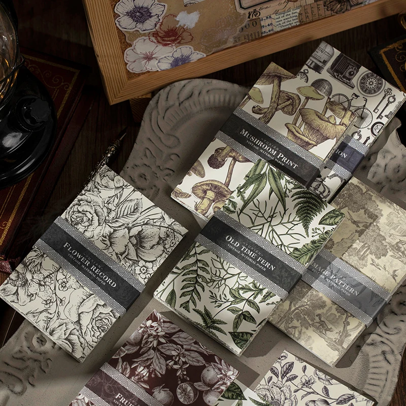 50Sheets Derliaus Gėlių, Augalų, Grybų Senų Daiktų Modelis, Medžiaga Popierius Estetinės Pusės Sąskaitą, Dizainas, Knyga 
