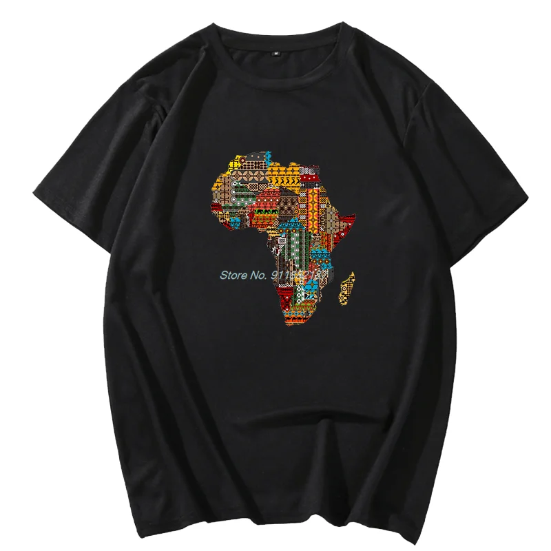 Afrikos Žemėlapis grafinis t Negabaritinių marškinėliai trumpomis rankovėmis t-shirts O-kaklo T-shirt Vasaros Harajuku Kvėpuojantis spausdinimo vyriški drabužiai