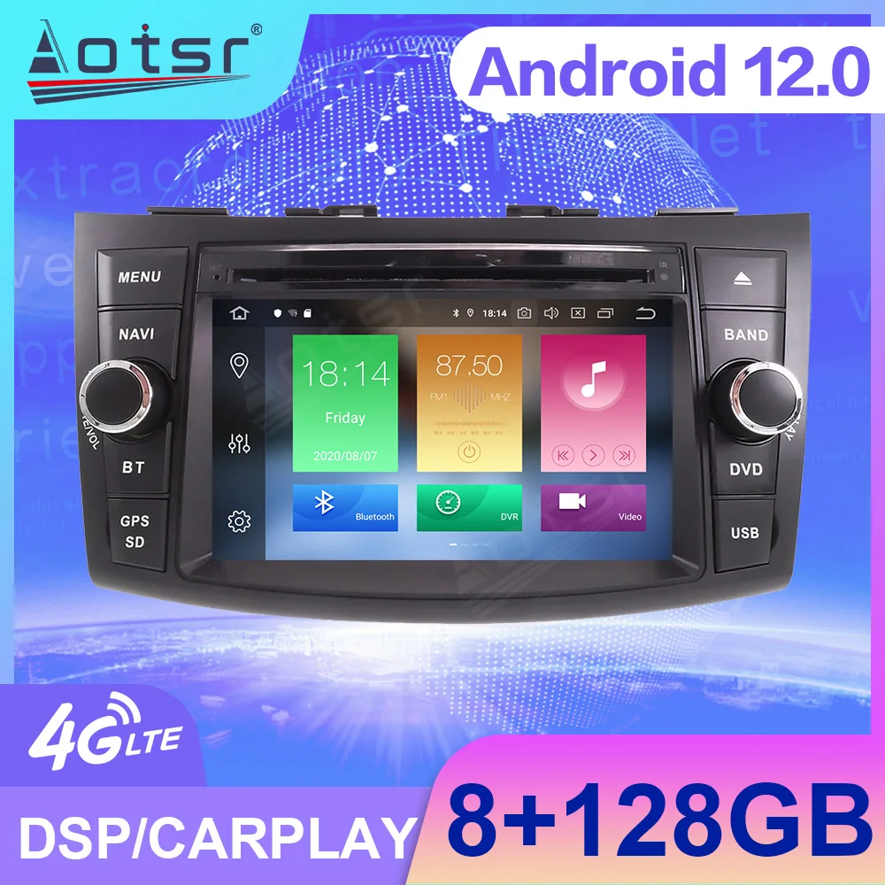 Android 12 Ekrano Automobilio Radijo SUZUKI SWIFT 2011 - 2016 Vaizdo GPS Belaidžio Carplay Centrinio Multimedia Player Stereo Galvos Vienetas