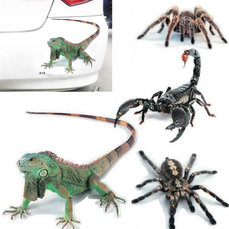Automobilių stiliaus 3D Automobilių Lipdukas, Decal Gyvūnų Voras Gecko 