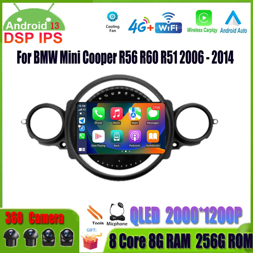 BMW Mini Cooper R56 R60 R51 2006 - 2014 Navigacijos GPS Radijo Carplay Automobilio Multimedijos Grotuvas Pažangi Sistema 