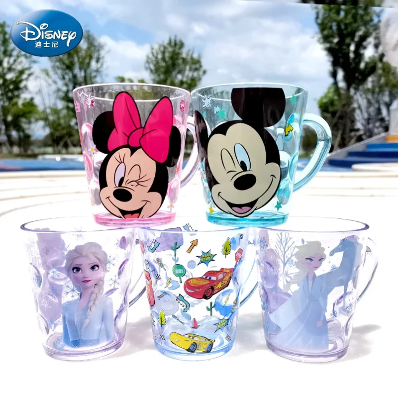 Disney Vandens Puodelio Šaldytų Mickey Minnie Mouse Berniukas Mergina Vaikų Šepečiu Taurė Cartoon Skalbimo Burną Puodelis su Rankena 260ml