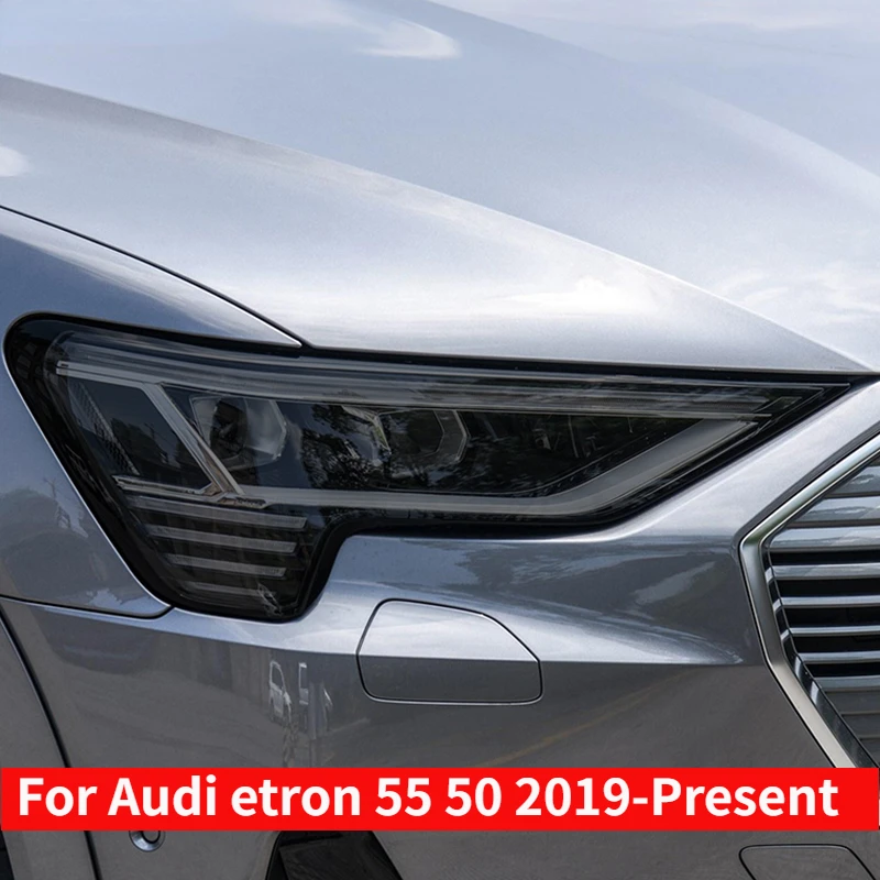 HD Automobilio Žibintų Apsauginės Plėvelės Atspalviu Wrap Vinilo Rūkyti Juodos Skaidrios TPU Lipdukas Reikmenys Audi etron 55 50 2019-On