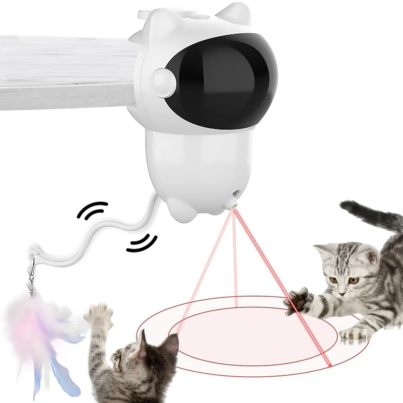 Interaktyvi Katė Žaislai, Patalpų Katėms,Kačių Lazerio Žaislas Su LED Šviesos, 360°Besisukantis Kabinti, USB Įkraunamą