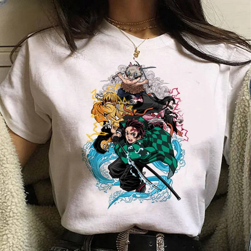 Japonų Anime Marškinėlius Demon Slayer Juokingas Animacinių filmų Marškinėliai Vyrams, Moterims, Mada, T-shirt Grafikos Marškinėlius, O-Kaklo trumpomis Rankovėmis Viršų