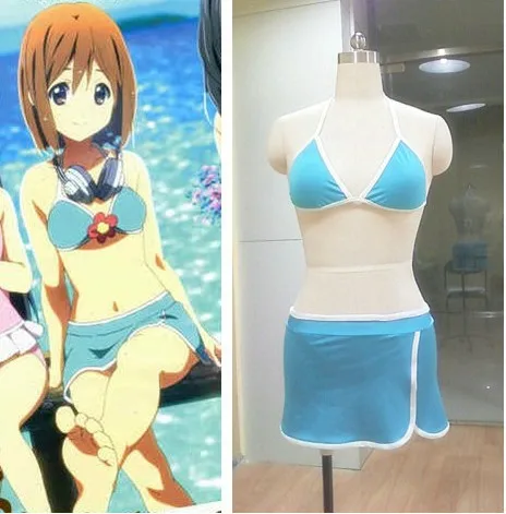 K-ON Herojė Hirasawa Yui Anime Bikini Dangus Mėlynas Individualų Cosplay maudymosi kostiumėlį