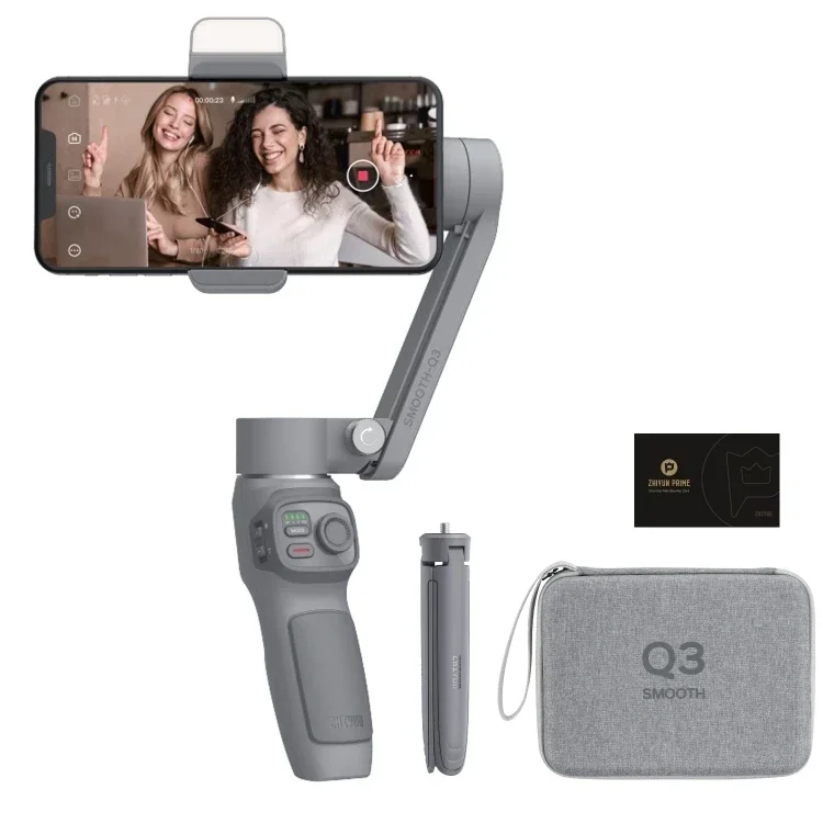 Karšto pardavimo ZHIYUN Sklandžiai Q3 Combo Komplektas 3-Ašis Nešiojamą Gimbal Stabilizatorius Selfie Klijuoti su Trikoju