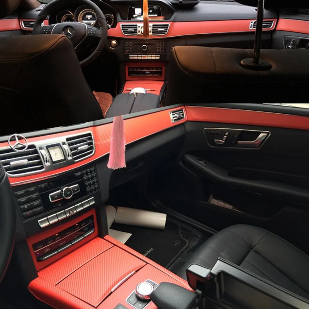 Mercedes E Klase W212 Interjero Centrinis Valdymo Pultas Durų Rankena 5DCarbon Pluošto Lipdukai Lipdukai Automobilio stilius Accessories