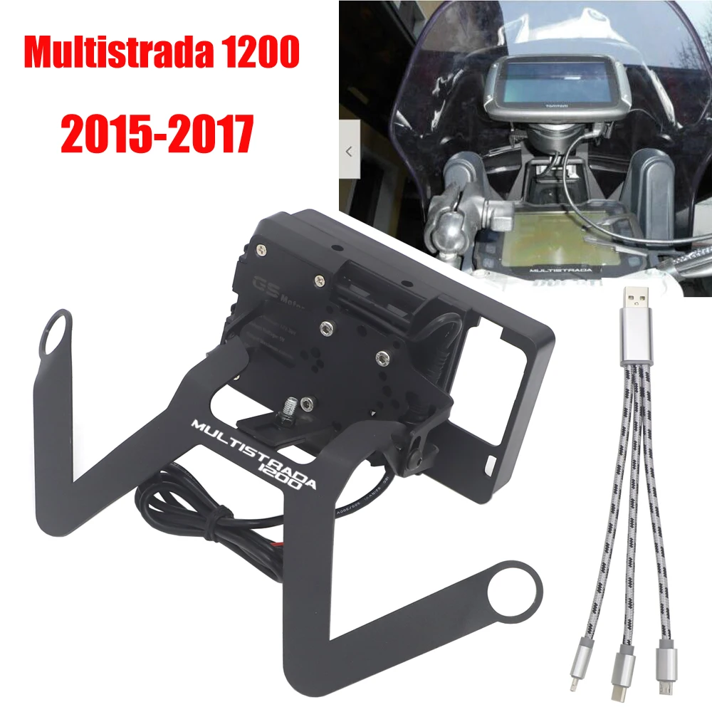 Motociklų Aksesuarų Stovo Laikiklį Telefoną, Mobilųjį Telefoną, GPS Plokštelės Laikiklis, Ducati Multistrada 1200 2015-2017