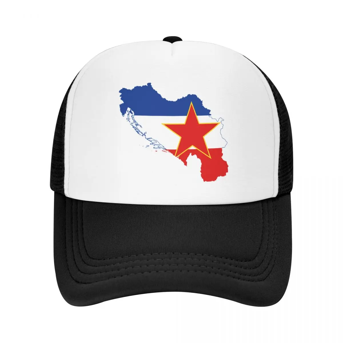 Punk Jugoslavijos Vėliava Žemėlapis Beisbolo Kepuraitę Vyrai Moterys Kvėpuojantis Sunkvežimio Vairuotojas Hat Apsaugos Nuo Saulės Snapback Kepurės