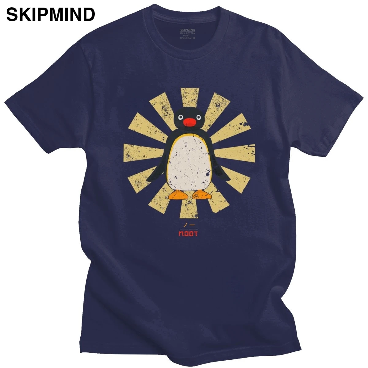 Retro Japonijos Pingu Noot Marškinėliai Vyrams Grynos Medvilnės Atsitiktinis marškinėliai trumpomis Rankovėmis, Anime Pingu Pingvinas Meme Tee Viršūnes Merch Dovana