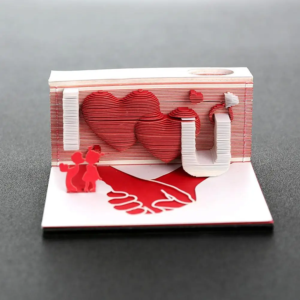 Romantiškos Meilės 3D Notepad Memo Pad Popieriaus Pažymi, Omoshiroi Blokuoti Valentino Diena Vestuvės Gimtadienio Dovana, Stalo Dekoras
