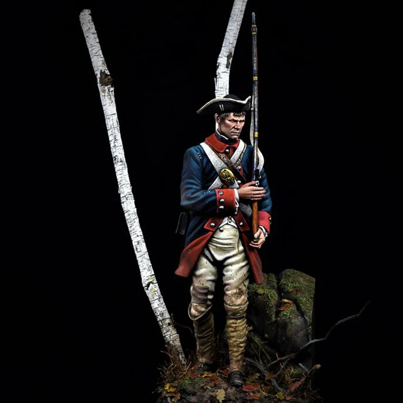 Unassambled 1/18 90MM SENOVĖS Continental Infantryman, 1780 Dervos pav miniatiūriniai modelis rinkiniai Unpainted