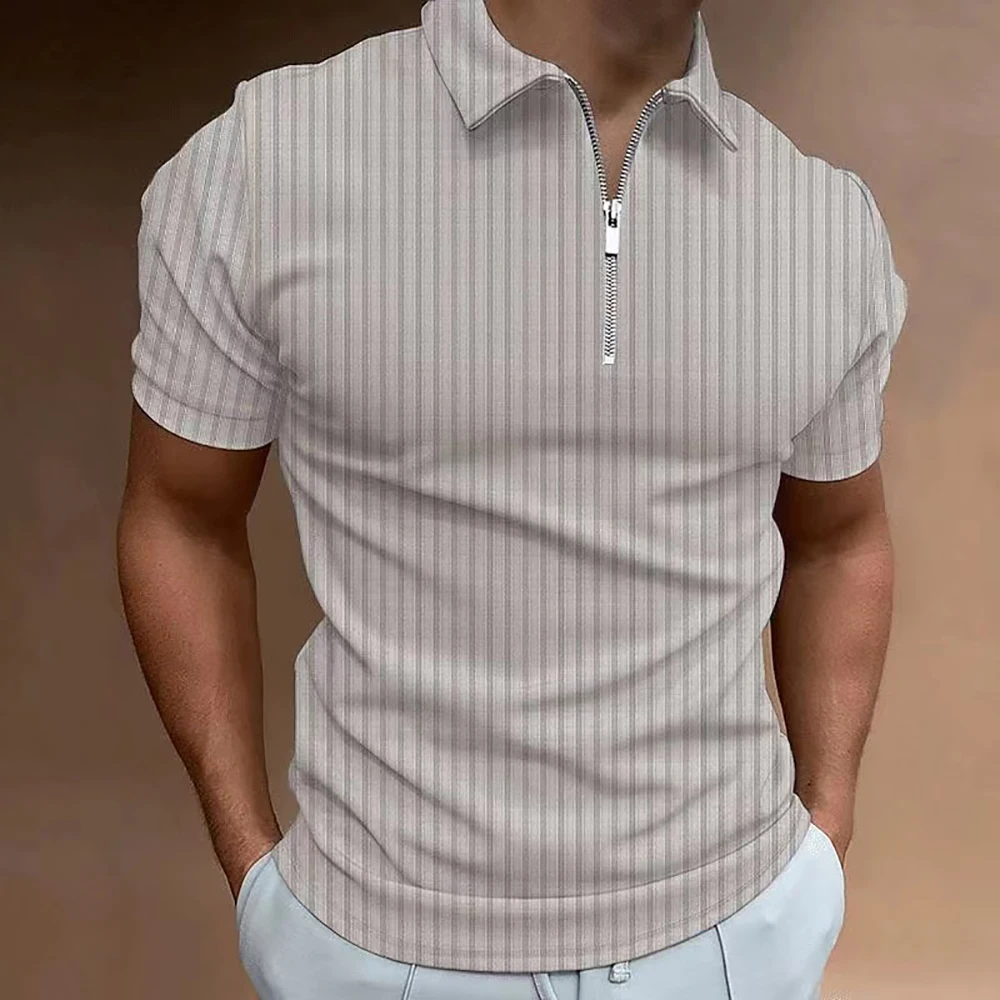 Vyriški Polo Verslo Socialinės Atsitiktinis Kvėpuojantis Vertikali Juostelė trumpomis Rankovėmis Slim Fit Naujas Vasaros Mados Aukštos Kokybės marškinėliai Viršų