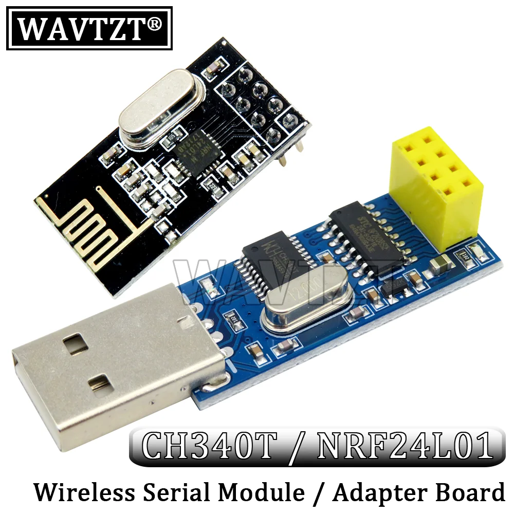 WAVTZT CH340T USB prie Nuosekliojo Prievado Adapteris Valdybos + 2.4 G NRF24L01+ Wireless Modulis Arduino