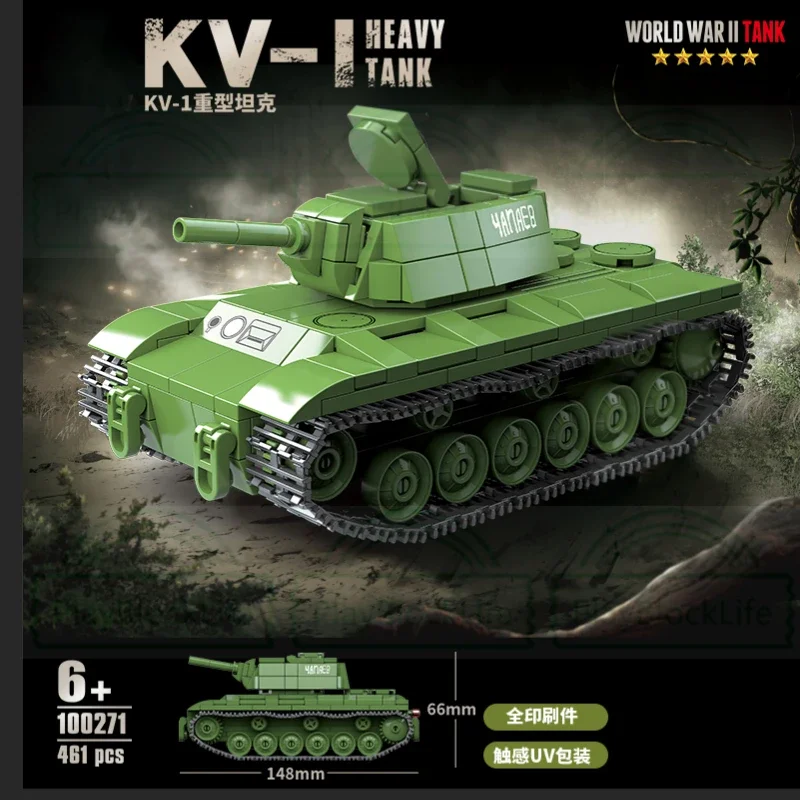 WW2 Karinės Serijos Mini Kv-1 Sunkusis Tankas Modelis Statyba Blokai, Plytos, Kalėdiniai Žaislai, Dovanos