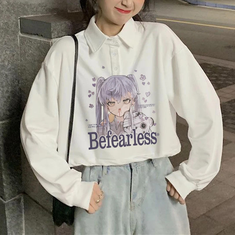 Y2K Harajuku Goth trumpi Marškinėliai Topai Estetinės Derliaus Spausdinimo Anime mergina streetwear ilgomis rankovėmis Moterims Kawaii T-shirt Pagrindinis drabužiai